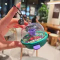 Mini basketball machine keychain creative decompression toy and cute bag pendant gift. - Purple Basket No Sound Light