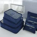 Blauwe reistas-opbergset, multi-delige inpakorganizer-kubussen voor kleding en bagage. - Reis 6-delige Set - Marineblauw