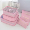 Roze reizen inpakblokken set, koffer organizer tassen voor kleding en ondergoed. - Reis 6-delige Set - Roze