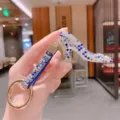 Llavero zapato tacón alto pedrería cristal colgante bolso brillante coche accesorio - Azul Mixto