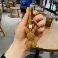 Gold Rhinestone Bunny Keychain, Sparkling Crystal Animal Key Ring for Women and Girls Gift - Gold