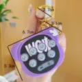 Creative purple bear electronic game keychain portable fidget toy pendant for kids - Purple