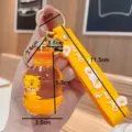 Kreativer schwimmender Öl-Tiger-Schlüsselanhänger mit Acryl-Fläschchen und Silikonband. - Cola Flaschen Stil / Orange