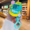 Mini consola de juego electrónica llavero flor luna lindo juguete antiestrés bolso - Consola de Juegos de Flor de Cerezo Verde