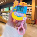 Mini llavero de consola de juegos electrónica linda con diseño floral, juguete antiestrés. - Consola de Juegos de Flor de Cerezo Azul