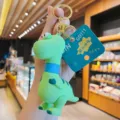 Cute green dinosaur keychain with stretchable neck, fun decompression toy bag charm pendant. - Telescopic Neck Dinosaur - Light Green Blue Neck