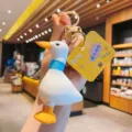 Cute cartoon long neck stretching duck keychain stress relief bag pendant novelty gift accessory - Telescopic Neck Duck - White Duck Blue Neck
