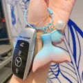Verloop zeemeermin staart sleutelhanger parel tas hanger schattige auto sleutelhanger - Gradiënt Blauw