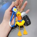 Cute decompression stretch neck sailor duck keychain with egg pendant, stylish bag charm. - Sailor Long Neck Duck - Orange Neck
