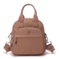 Mochila y bolso bandolera informal de nailon para mujer, ligero y resistente. - Rosa de París