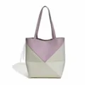Elegantes geometrisches Farbblock-Umhängetasche-Detail, stilvolle Ledertasche für den Alltag. - 27*14*32CM / Träumerisch Rosa Lila mit Weiß