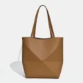Braune geometrische faltbare Tasche, große Kapazität modische Schultertasche für Damen. - 27*14*32CM / Windsor Gelb