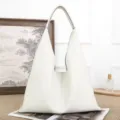Weisser weicher Leder Hobo Schultertasche minimalistische grosse laessige Tote Tasche Damen - 42*11*42CM / Milchweiß