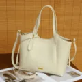 Elegante bolso de mano de cuero para mujer, bolso de hombro vintage versátil para uso diario. - Blanco Roto