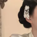 Traditional Chinese style ethnic silver hair clip with delicate hanging tassels, perfect for Hanfu. - Single Butterfly Tassel Hair Clip