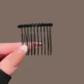 Black metal insert hair comb for women side bangs styling and bun accessories variant. - Black Seamless Twist Hair Comb