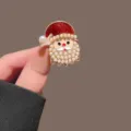 Weihnachten Weihnachtsmann Haarklammer, süße Legierung Perle kleine Haarklammer Damen. - Weihnachtsmann Perle
