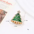 Christmas tree metal hair claw clip with green enamel and glittering rhinestones accessory. - Christmas Tree