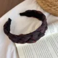 Korean style braided twist headband retro wide brim hair accessory for women daily wear - Dark Purple