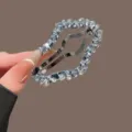 Sparkling rhinestone hair clip elegant crystal bobby pin sweet style fashion accessory - Blue Cloud Snap Hair Clip