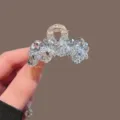 Pince à cheveux élégante en cristal pour femmes, petit clip brillant pour coiffures. - Bleu Petite Pince Crabe / 4.50cm / Bleu