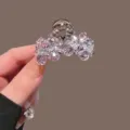 Pince à cheveux en cristal strass rose petite pince requin accessoire coiffure femme - Rose Clair Petite Pince Crabe / 4.50cm / Rose Clair