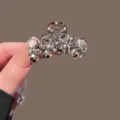 Pince à cheveux cristal étincelante petite pince crabe métal élégante coiffure femme - Pince à Cheveux Mini Cristal Gris / 4.50cm / Gris