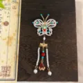 Chinese style butterfly hairpin with pearls and tassels elegant retro hair accessory for women - Pearl Butterfly Tassel Duckbill Clip