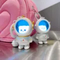 Creative astronaut bear keychain glowing starry night light bag pendant cute gift - Astronaut - Silver Panda