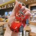 Portachiavi per auto sportiva in lega mini, ciondolo in metallo rosso, charm borsa auto. - Rosso