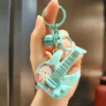 Carino cartone animato animale chitarra portachiavi mini giocattolo musicale dettaglio - Chitarra Animale Cerbiatto / Verde