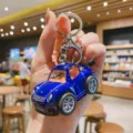 Simpatico portachiavi auto sportiva blu in lega metallica ciondolo borsa portachiavi - Blu