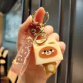 Cute milk box bear key ring pendant luminous animal car keychain accessory details - Little Bear Night Light