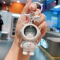Cute astronaut keychain luminous bear bag charm keyring aesthetic accessory cute gift - Astronaut - Silver Bear