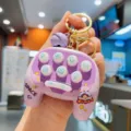 Creative mini space game console keychain cute cartoon pendant bag charm backpack accessory gift - Violet