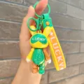 Creatieve gegalvaniseerde gelukskonijn sleutelhanger, schattige pop autosleutelhanger. - Geel en Groen Lucky Konijn