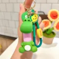 Cute cartoon telescoping neck dinosaur keychain, creative decompression bag pendant accessory. - Telescopic Sitting Dinosaur - Pink Neck