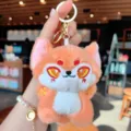 Simpatico cartone animato volpe peluche portachiavi borsa ciondolo giocattolo morbido - Rosso corallo