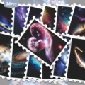 Set 36 adesivi a francobollo galassia spazio per fai da te diario valigia decorazione - 36 Pezzi/Confezione