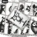 Set 36 adesivi per francobolli di animali con schizzo astratto, decalcomania fai-da-te divertente. - 36 Pezzi/Confezione