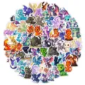 Cute cartoon dragon stickers waterproof PVC decal pack for journal and water bottle decor - 64 Pieces/Pack