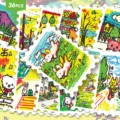 36pcs Crayon Graffiti Animal Stamp Stickers Cute Hand-drawn Style Diary DIY Waterproof Decals - Animal Stamp Style