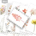 36pz adesivi a francobollo con fiori ad acquerello botanici per diario e decoro. - Stile Adesivo Francobollo Floreale Acquerello