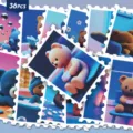 36pz blu rosa soffice orsacchiotto francobollo adesivi vaporwave impermeabile decoro! - 36 Pezzi/Confezione