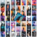 50 pz adesivi d'arte estetica silhouette sfumata sfocata per diario, tazze impermeabili. - 50 Pezzi/Confezione