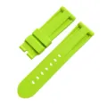Correa de reloj de caucho silicona verde brillante, repuesto deportivo impermeable de 24mm. - Correa Sola 24mm / Verde claro