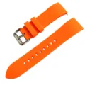 Correa de reloj de silicona naranja brillante de repuesto con pasador de liberación y hebilla. - 18mm / Naranja