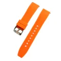 Correa de reloj de silicona naranja con pasadores de liberación rápida y hebilla de acero - 18mm / Naranja