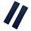 Detailed view of the dark blue textured silicone watch strap replacement accessories. - 22mm / Dark Blue