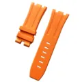 Correa de reloj de caucho fluorado naranja, detalle de superficie texturizada. - 28mm / Naranja